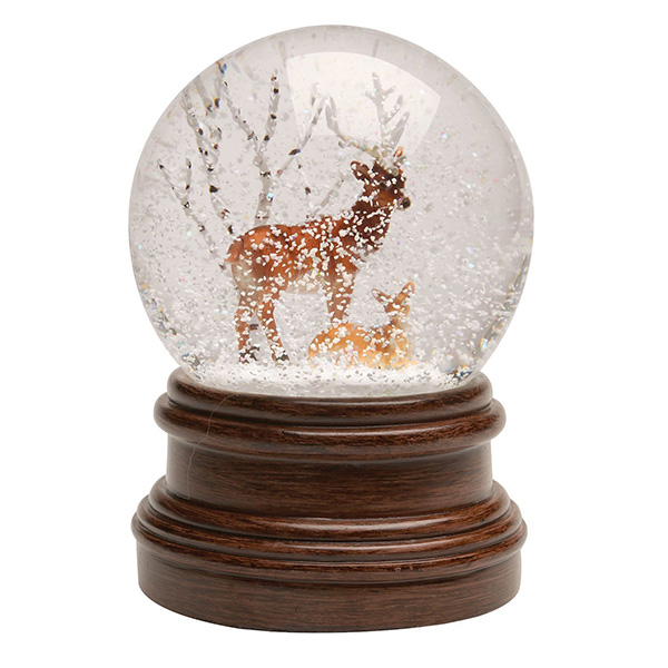 Woodland Deer Family Snow Globe