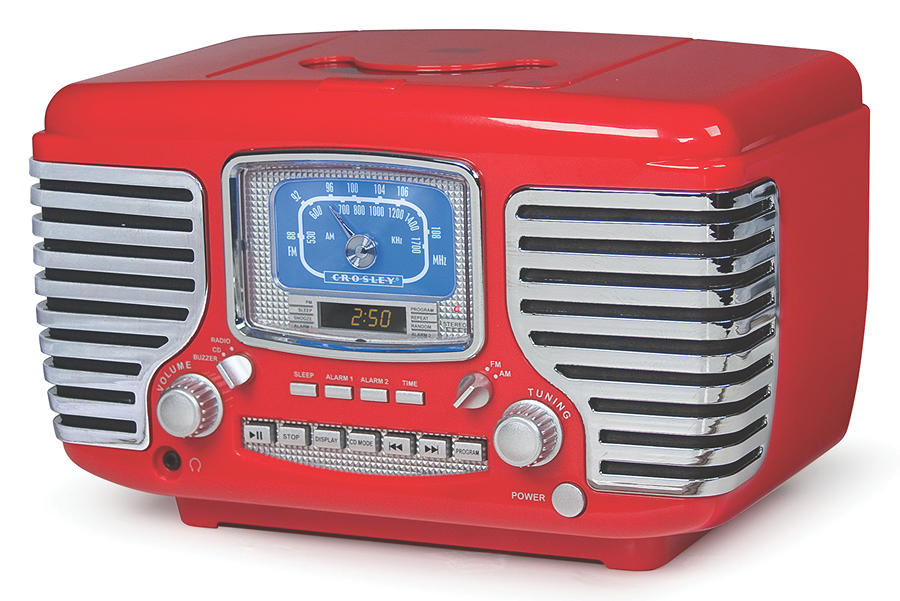 Product image for Corsair Clock Radio/CD Player with Bluetooth - Red