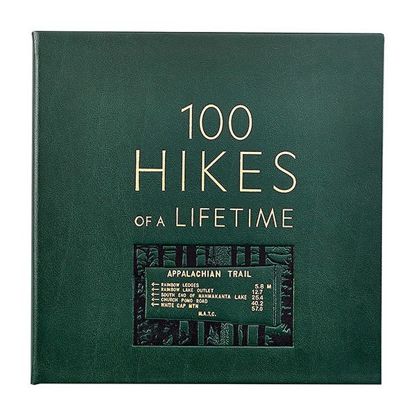 Non-Personalized Leatherbound 100 Hikes of a Lifetime Book (Hardcover)