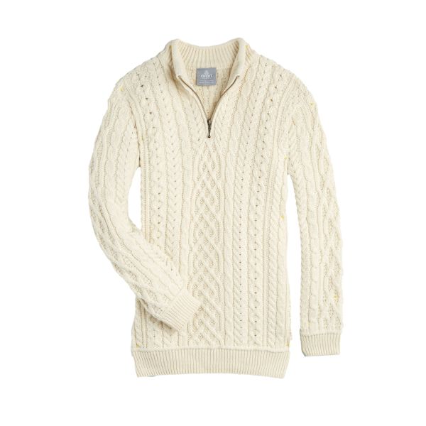 Product image for Men's Irish Aran Half Zip Sweater