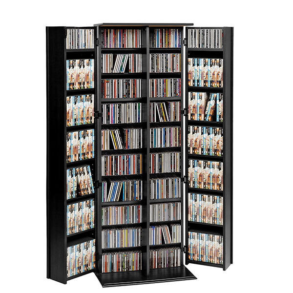 Grande Locking Media Storage Cabinet with Shaker Doors