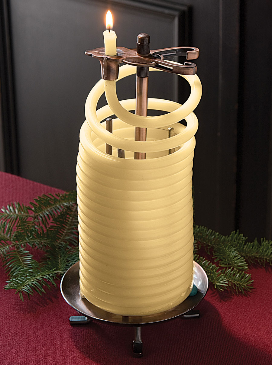 Beeswax Coil Candle with Stand