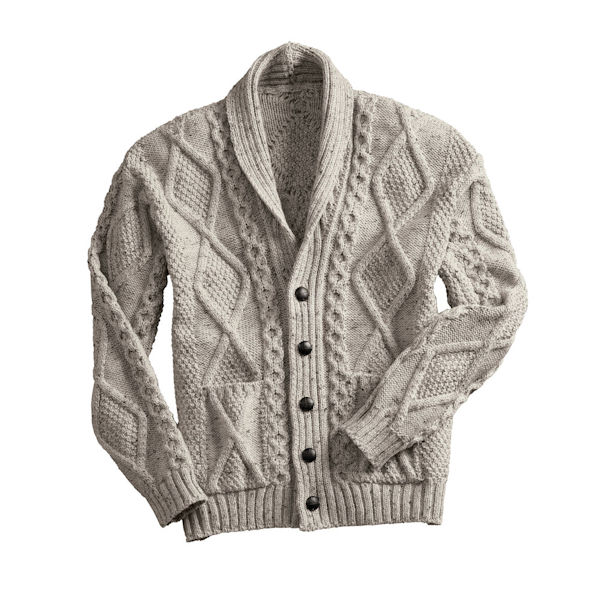 Product image for Men's Aran Cable Knit Cardigan Sweater