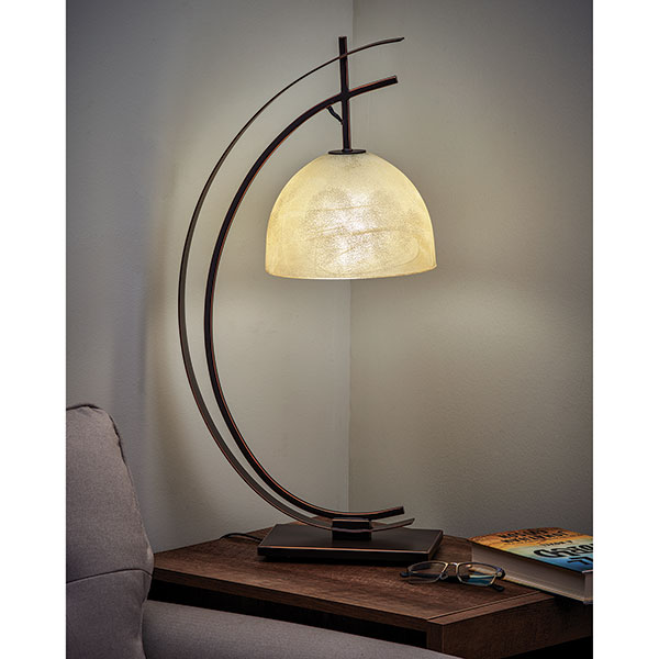 Half-Moon Desk Accent Table Lamp