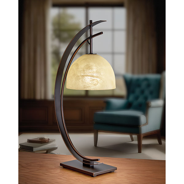 Half-Moon Desk Accent Table Lamp