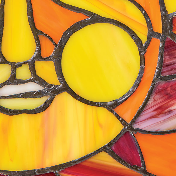Sun Face Stained Glass Window Panel