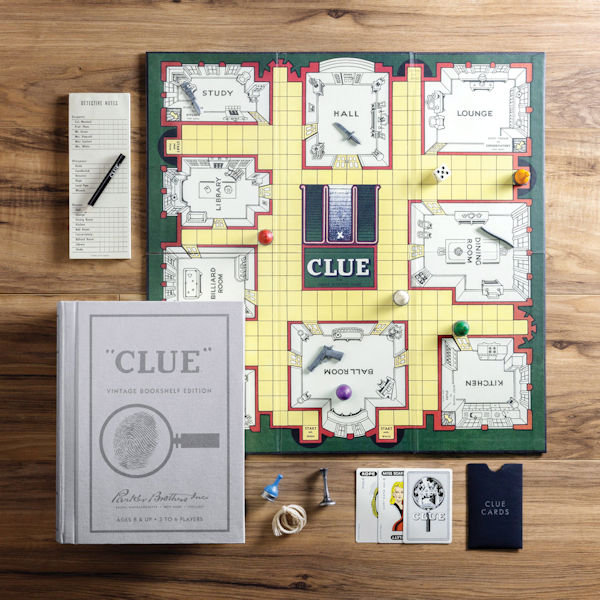 Vintage Bookshelf Board Games: Clue