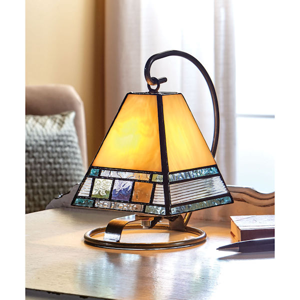 Banded Art Glass Accent Lamp