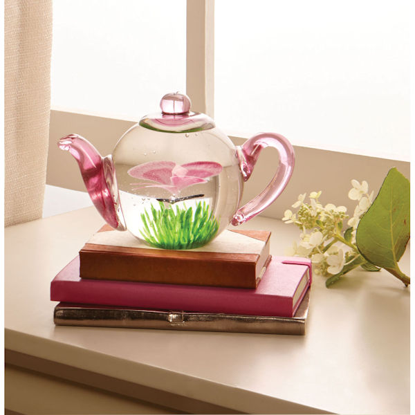 Glow-in-the-Dark Butterfly Teapot Paperweight