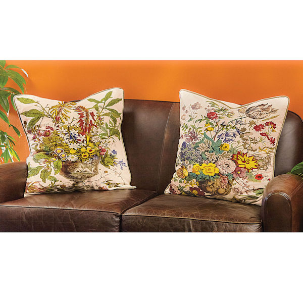 Giant Floral Embroidered Pillows