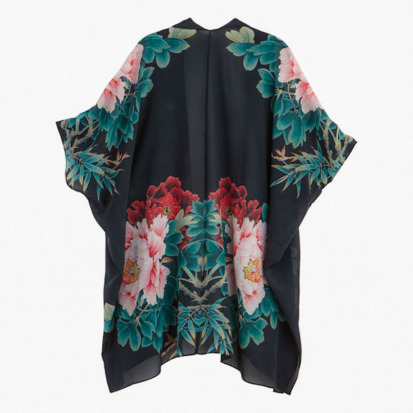 Silk Peonies Kimono Jacket