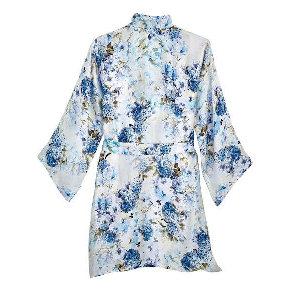 Blue Hydrangea Silk Robe