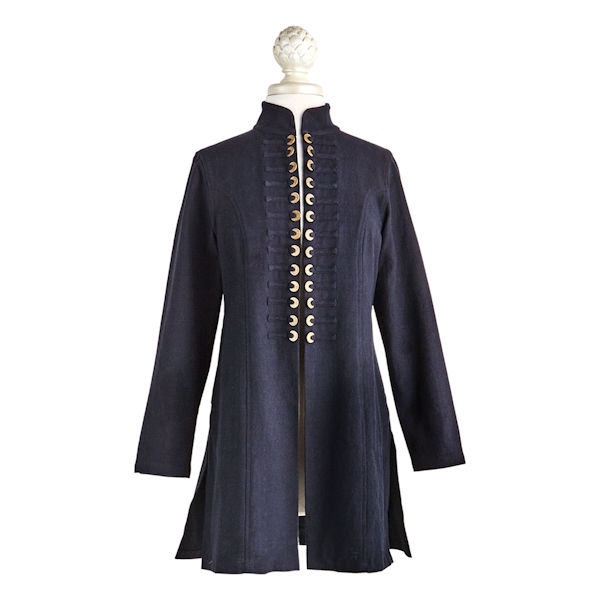 Chinese Coins Jacket - Women's Long Sleeve Open Front Fashion Coat