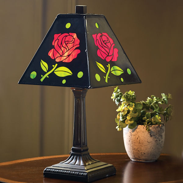 Red Roses Metal Accent Lamp