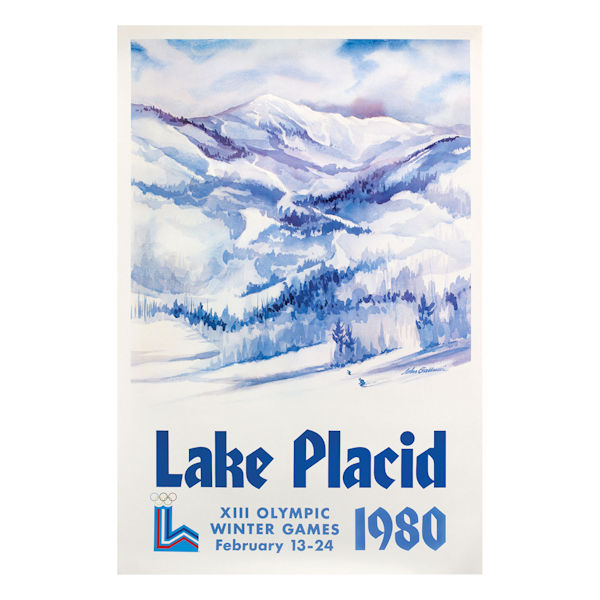 Vintage 1980 Lake Placid XIII Olympic Winter Games Poster - 24" x 35"