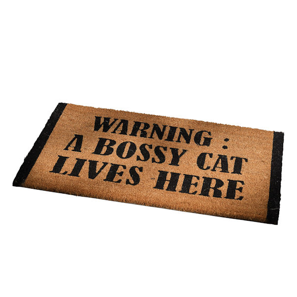 Warning: A Bossy Cat Lives Here Doormat