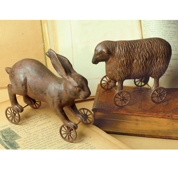 Primitive Rabbit and Sheep Pull Toys: Sheep