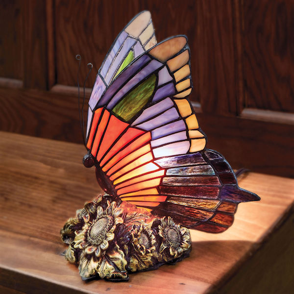 Butterfly Stained Glass Accent Lamp