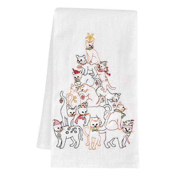 Holiday Tree Towels: 2 Cat Towels