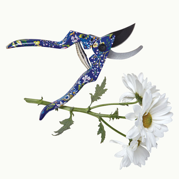 Blue Floral Garden Tools: Pruners