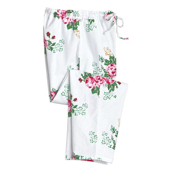 Product image for Women's Rose Print Flannel Pajama Set - Top and Lounge Pants