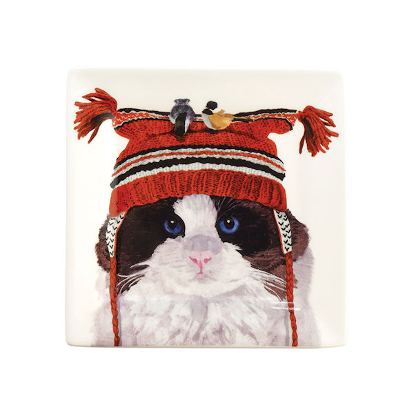 Cats in Hats 5 3/4" Square Plates