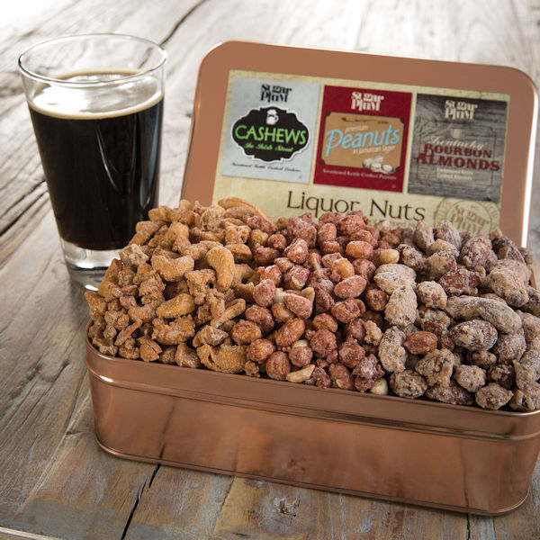 Beer & Bourbon Gift Nuts in Tin Box