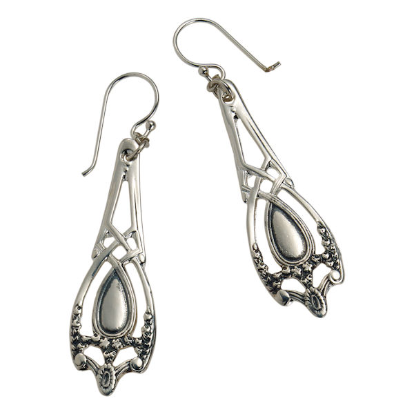 Silver Spoon Art Deco Earrings