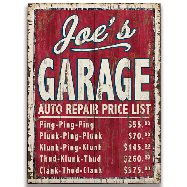 Product image for Personalized Garage Sign
