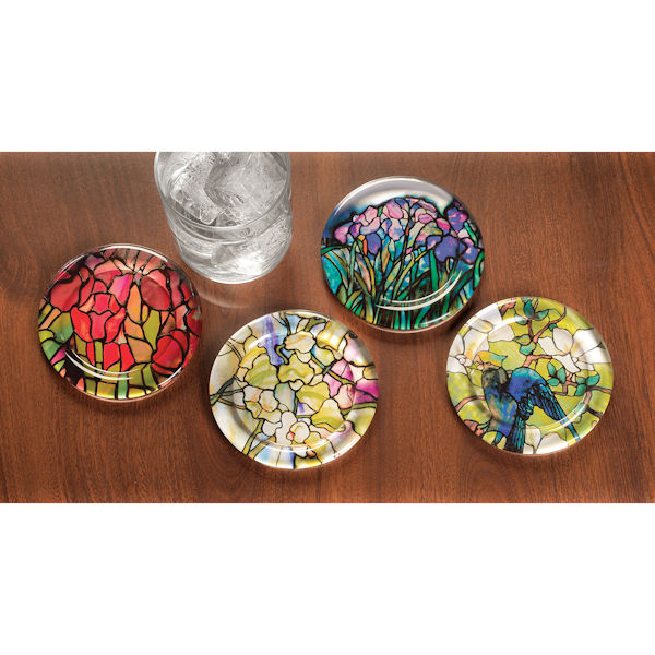 Tiffany Glass Coasters Set