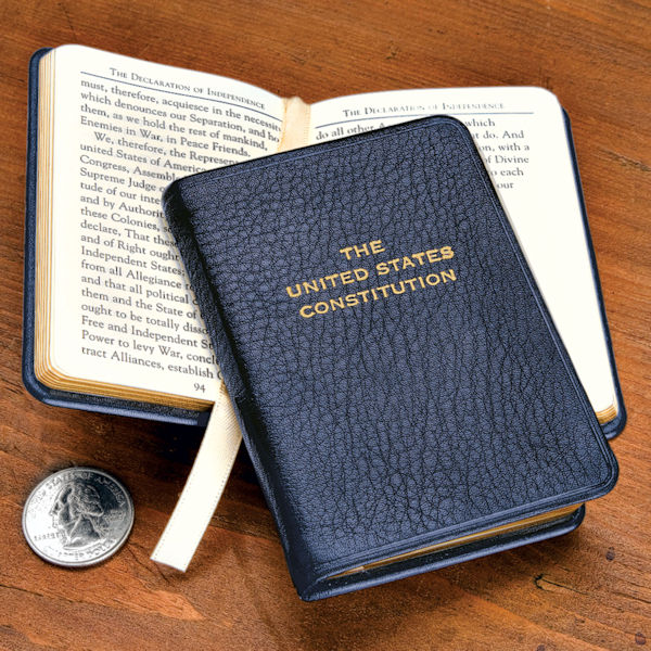 Leatherbound Pocket-Size US Constitution - With Initials