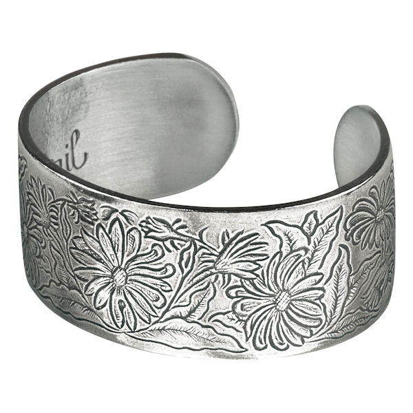 Product image for Flower of the Month Pewter Cuff Bracelets
