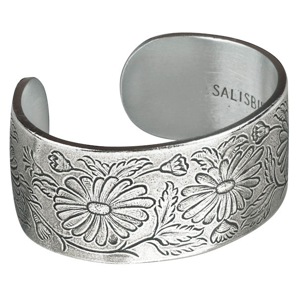 Product image for Flower of the Month Pewter Cuff Bracelets