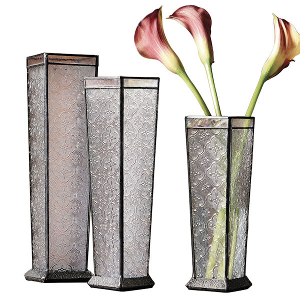 Art Glass Vase Trio