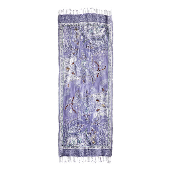 Product image for Embroidered Paisley Lavender Wrap