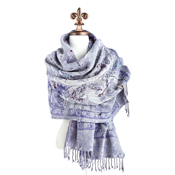 Product image for Embroidered Paisley Lavender Wrap