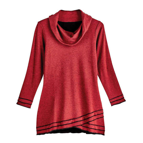 Reversible Cowl-Neck Crossover Tunic