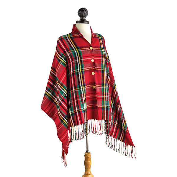 Product image for Royal Stewart Button Poncho