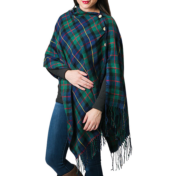 Product image for Royal Stewart Button Poncho