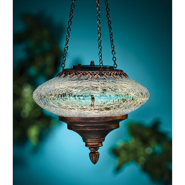 Product image for Solar Crackle Glass Lantern