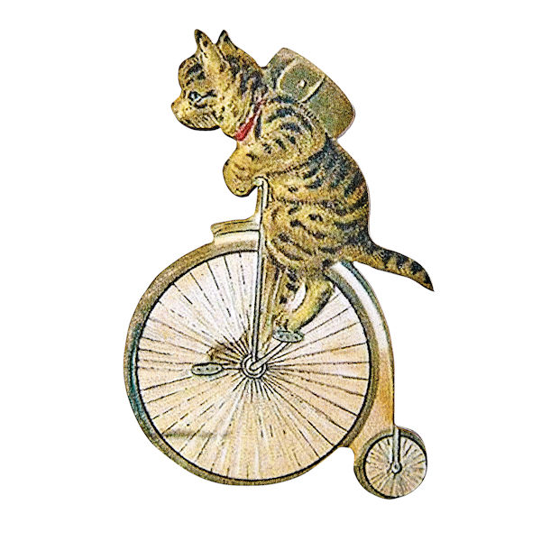 Product image for Victorian Cat on a Bicycle Pin