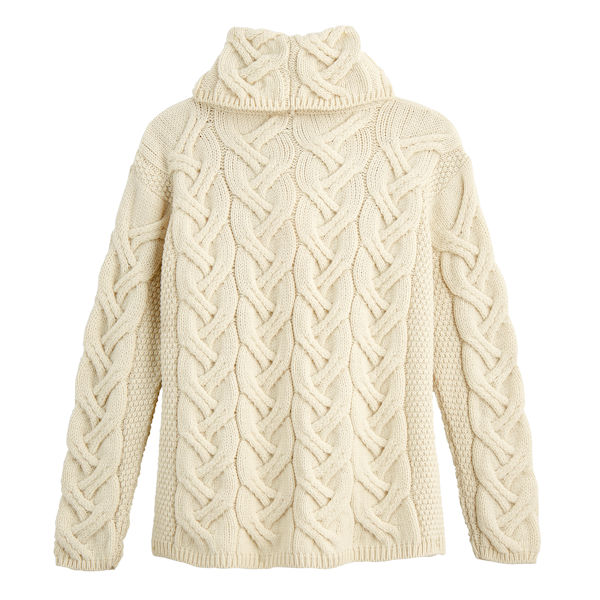 Lush Cowl Neck Aran Sweater