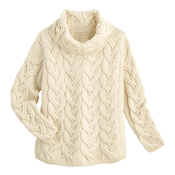 Product image for Lush Cowl Neck Aran Sweater