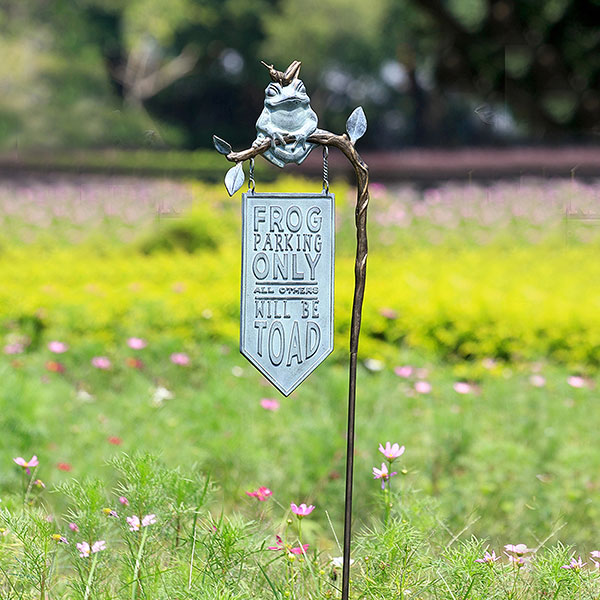 Product image for Frog Parking Only, All Others Will Be Toad Garden Stake