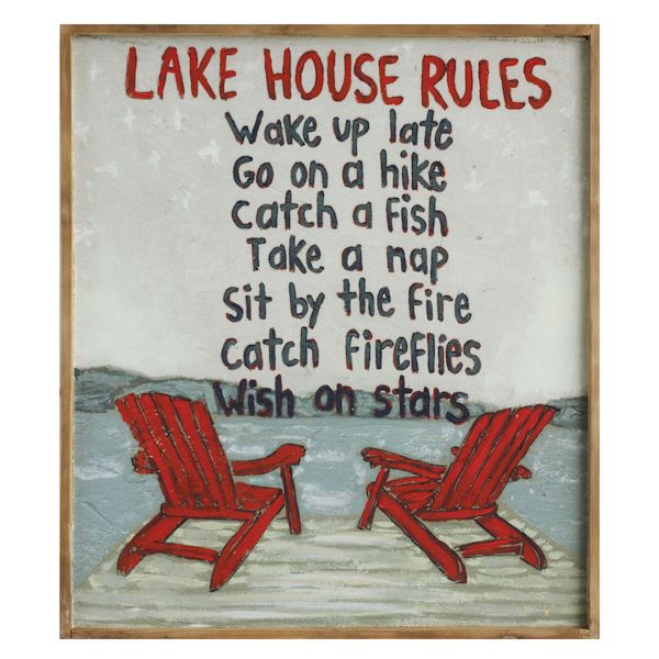 Product image for Lake House Rules Sign