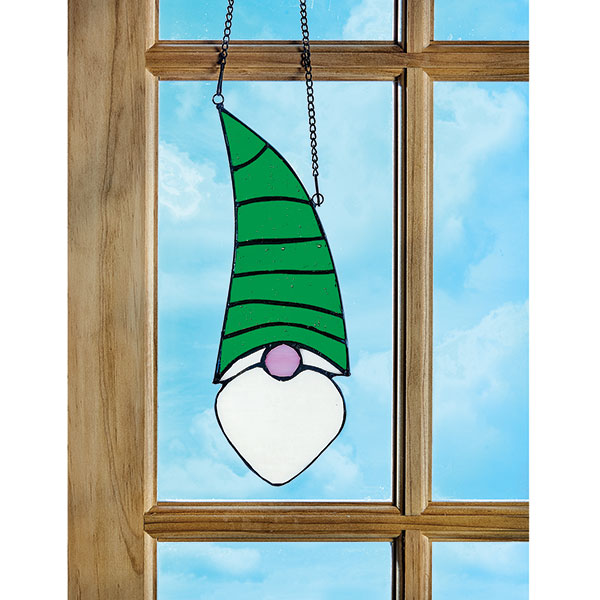 Green Hat Gnome Stained Glass