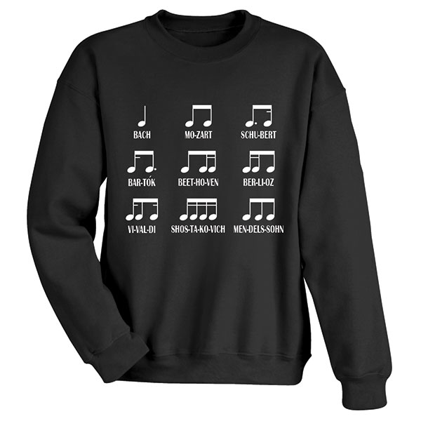 Product image for Composer Names Rhythm T-Shirt or Sweatshirt