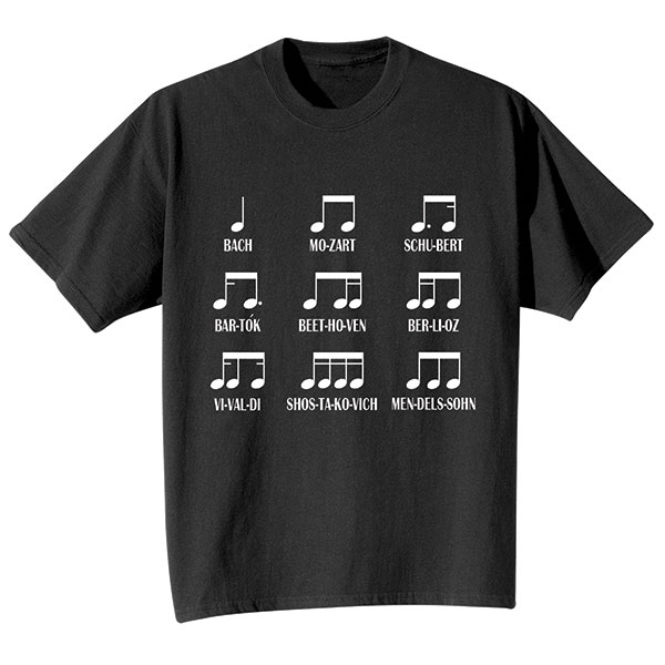 Product image for Composer Names Rhythm T-Shirt or Sweatshirt