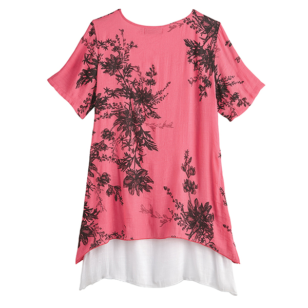 Product image for Coral Floral Double Layered Tunic