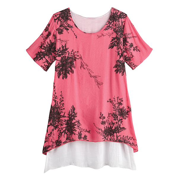Product image for Coral Floral Double Layered Tunic